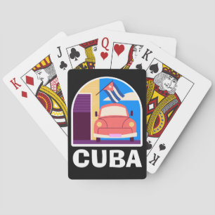 Minimal Cuba Island Vintag Retro Travel Spielkarten