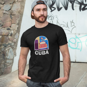 Minimal Cuba Island Vintag Retro Travel T-Shirt
