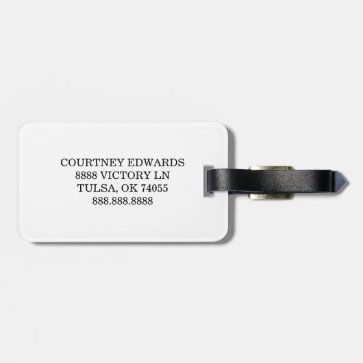 Minimal Cursive Frau Custom Nachname Hochzeitsgesc Gepäckanhänger (Rückseite horizontal)