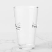 Minimal Cursive Frau Custom Nachname Hochzeitsgesc Glas (Links)