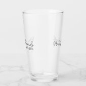 Minimal Cursive Frau Custom Nachname Hochzeitsgesc Glas (Rechts)