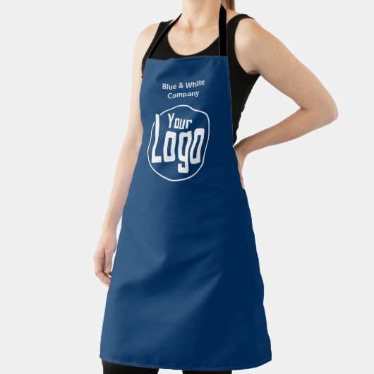 Minimal Custom Company Logo blau Weiß Schürze (InSitu)