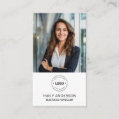 Minimal Custom Foto Logo Business Card Visitenkarte (Vorderseite)