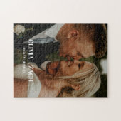 Minimal Custom Foto Wedding Couple & Names Puzzle (Horizontal)