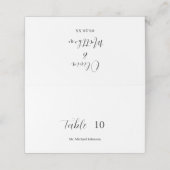 Minimal Custom Guest Name White Wedding Platzkarte (Außenseite Aufgefaltet)