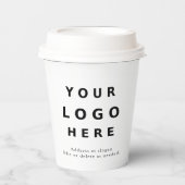 Minimal Custom Logo for Business – White Pappbecher (Vorderseite)