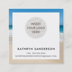 MINIMAL CUSTOM LOGO Moderner, schicke tropischer S Quadratische Visitenkarte