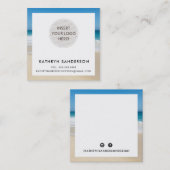 MINIMAL CUSTOM LOGO Moderner, schicke tropischer S Quadratische Visitenkarte (Vorne/Hinten)