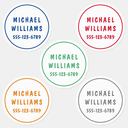 Minimal Custom Modern Personalisiert Boy Name Set Etiketten (Gruppe)