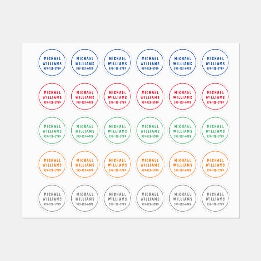 Minimal Custom Modern Personalisiert Boy Name Set Etiketten (Blatt)