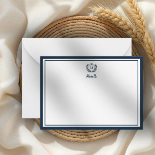 Minimal Custom Monogram Name Royal Wappen Emblem N Mitteilungskarte