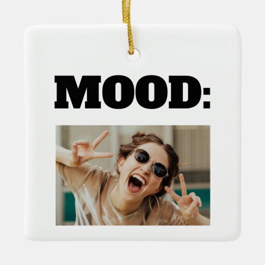Minimal Custom MOOD Funny Add Foto Keramikornament (Vorderseite)