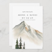 Minimal Custom Mountain Save The Date (Vorne/Hinten)