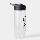 Minimal Custom Nurse Name Stethoscope Herz Trinkflasche (Rechts)