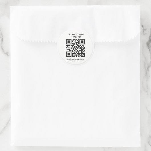 Minimal custom QR code business sticker (Tasche)