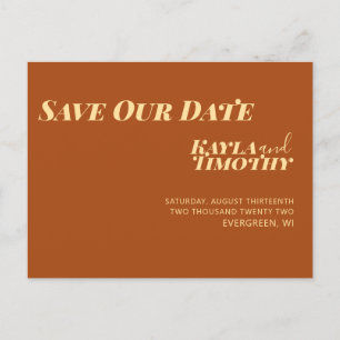 Minimal Custom Save the Date Wedding Postcard Ankündigungspostkarte