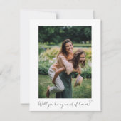 Minimal Custom sein meine Trauzeugin Vorschlag Fot Mitteilungskarte (Vorderseite)