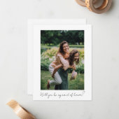 Minimal Custom sein meine Trauzeugin Vorschlag Fot Mitteilungskarte (Vorderseite/Rückseite Beispiel)