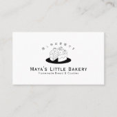 Minimal Cute Cake Logo Bakery Pastry Chef Visitenkarte (Vorderseite)