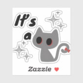  Minimal Cute Cat It’s a  Aufkleber (Blatt)