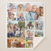 Minimal Cute Simple Unique 12 Photo Collage Sherpadecke (Vorderseite)