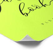Minimal Cyber Lime Jet Black Feier Gast Poster (Ecke)