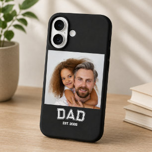Minimal Dad Gegründetes Jahr Neuer Vater Foto iPhone 16 Hülle