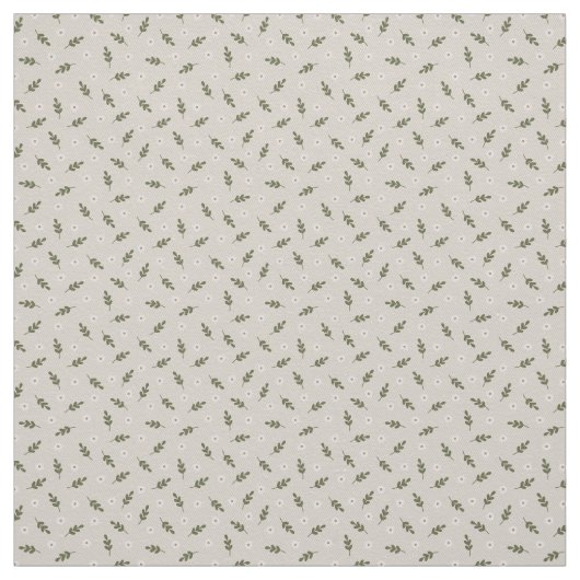 Minimal Daisy Sprig Landschaft Rustikaler Charme Stoff (Muster)