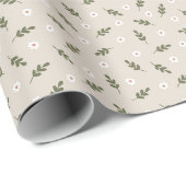 Minimal Daisy Sprig Rustikales Land Geschenkpapier (Rolleneckpunkt)