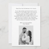 Minimal Dankeschön Karte Hochzeit Schwarz-Weiß (Rückseite)