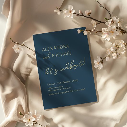 Minimal dark Elegant Engagement Typography Einladung