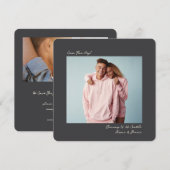 minimal dark grey Insta Film Photo Wedding Save The Date (Vorne/Hinten)