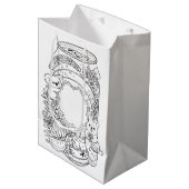 Minimal Dark Horror Eyes in the Darkness Mittlere Geschenktüte (Vorderseite Schrägansicht)