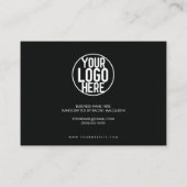 Minimal Dark Schwarz-weiß Script Kunde Vielen Dank Visitenkarte (Rückseite)