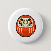 Minimal Daruma – Japanese Folk Art Pin Button (Vorderseite)