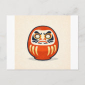Minimal Daruma – Japanese Folk Art Postcard Postkarte (Vorderseite)