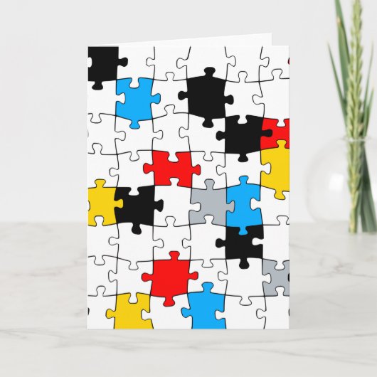 Minimal De Stijl Jigsaw Puzzle Farbkomposition Karte (Vorderseite)
