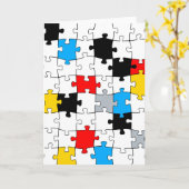 Minimal De Stijl Jigsaw Puzzle Farbkomposition Karte (Gelbe Blume)
