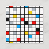Minimal De Stijl Retro Mosaikfarbe Quadratische Visitenkarte (Vorderseite)