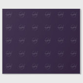 Minimal Deep Plum Lila Elegant Monogram Company Geschenkpapier (Flach)