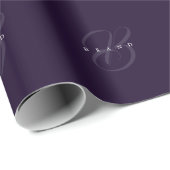 Minimal Deep Plum Lila Elegant Monogram Company Geschenkpapier (Rolleneckpunkt)