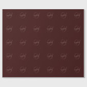 Minimal Deep Wine Elegant Monogram Company Geschenkpapier (Flach)