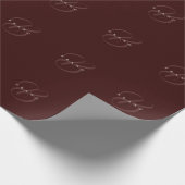 Minimal Deep Wine Elegant Monogram Company Geschenkpapier (Ecke)