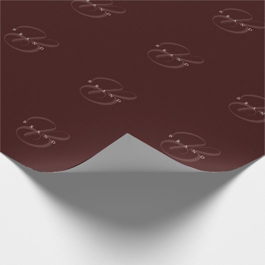 Minimal Deep Wine Elegant Monogram Company Geschenkpapier (Ecke)
