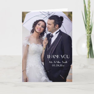 Minimal Deko Foto Vielen Dank für Ihre Hochzeit Dankeskarte