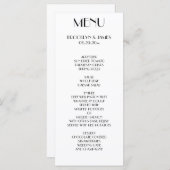 Minimal Deko White Wedding Menu Card Menükarte (Vorne/Hinten)