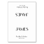 Minimal Deko White Wedding Platzkarten Tischnummer (Vorderseite)