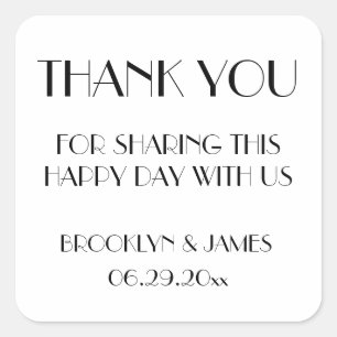 Minimal Deko White Wedding Stickers