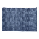 Minimal Denim Abstrakten Memphis-Patchwork Kissenbezug (Rückseite)