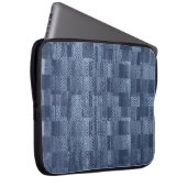 Minimal Denim Abstrakten Memphis-Patchwork Laptopschutzhülle (Vorne Rechts)